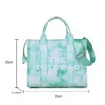 thumbnail image 4 of Bolso Hombro Lona Informal Con Teñido Anudado Bandolera Letras para Fiesta () Verde, 4 of 9