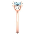 thumbnail image 3 of Clara Pucci 14K Rose Gold Solid Gold Aquamarine Three-Stone Anniversary Ring for Women - 2.5 cttw Oval Cut, 3 of 7