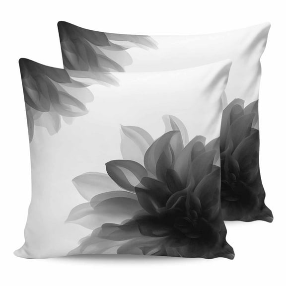 Outdoor Pillow Covers Pack of 2, Abstract Gray Floral Flower on White Waterproof Throw Pillowcase Cushion Cases, Bohemian Gradient Decorative Pillow Cover for Couch Sofa Home Bed Patio