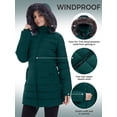 thumbnail image 3 of Wantdo Women's Winter Jacket Mid-Length Winter Coat Hooded Puffer Jacket Blackish Green L, 3 of 10
