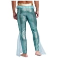 thumbnail image 2 of Haitryli Mens Mermaid Pants Fishscale Print Tights Leggings King of The Seas Costume Cosplay Fancy Mint Green L, 2 of 6
