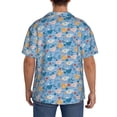 thumbnail image 6 of Picia Cute Chickens and Flowers Men's Linen Shirts Short Sleeve Cuban Beach Shirts Casual Shirts Button Down Shirt for Men Beach Summer Wedding Shirt-Large, 6 of 7