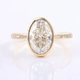thumbnail image 6 of solitaire jewels 2.5CT Bezel Set Oval Moissanite Engagement Ring For Women, 14K Yellow Gold, 6 of 8