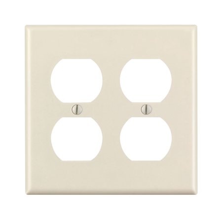 Leviton 78016 2 Gang Duplex Device Receptacle Wallplate Standard Size Thermoset Device Mount Light Almond