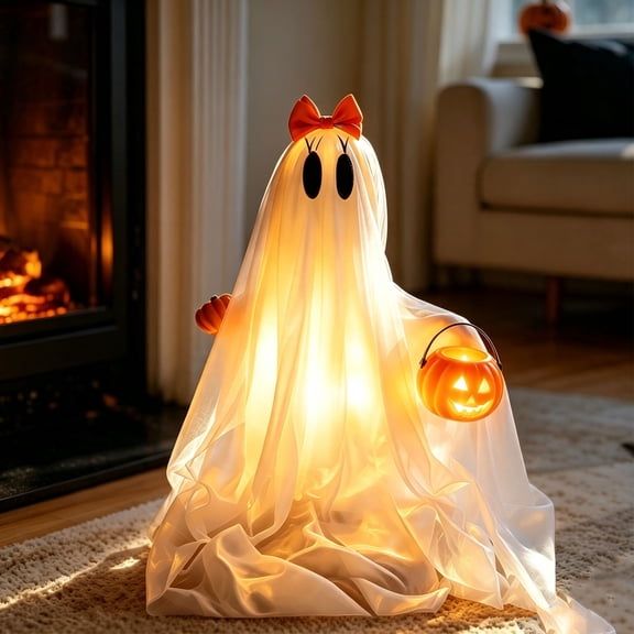 Thanksgiving Halloween Decoration for Home Indoor Outdoor Clearance Under $15.00! Halloween Outdoor Glowing Ghost Decorations To-Assembles Ghost Decorations Front Porch And Patio Holiday Decorations