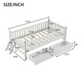 thumbnail image 4 of Bed Frames Wood Twin Size Platform Bed with Guardrail and 2 Drawers, White,Adjustable Bed Base, 4 of 18