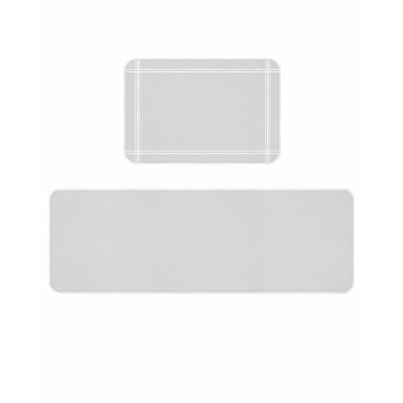 Solid Color Kitchen Mats for Floor 2 Piece, Light Gray Absorbent Non-Slip Kitchen Rugs Comfort Standing Mat for Laundry, Hallways 15.7"x23.6" 15.7"x47.2"