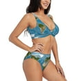 thumbnail image 2 of Rocae Earth View World Map for Bikini Set for Women Two Piece Sexy High Swimsuits Split Crossover Bikini Small, 2 of 9