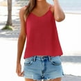 thumbnail image 2 of Seductiva Women Tank Tops Summer Ladies' Fashionable and Summer Cotton and Linen V Neck Slim Shoulder Strap Vest Women with Camisole Top Tank Summer Sleeveless Tops Loose Tees, 2 of 4