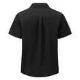 thumbnail image 6 of Stamzod Cargo Button Up Shirt Men Summer Short Sleeve Work Shirts Solid Color Turndown Casual Tops Men's Clothing Black B XXL, 6 of 9