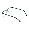 thumbnail image 4 of Men Premium Optical Frame Wide Large Head Reading Glasses Half Rim Metal - Clear Lens Reader DRM03 145MM Gunmetal +1.75, 4 of 4