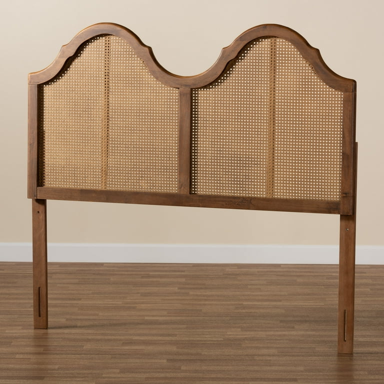 Baxton Studio Hazel Classic Wood Back Support Rattan Headboard