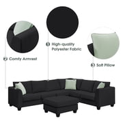 Modular Sectional Sofa Couch, Living Room Sofa Couch for Department, Black