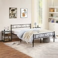 thumbnail image 2 of VECELO 3-piece Bedroom Set, Metal Platform Bed Frame with 2 Glass Top Nightstand, Full Size, 2 of 11