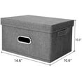 thumbnail image 2 of Storage Bins with Lid, Foldable Linen Fabric Storage Boxes with Dual Handle, Collapsible Closet Organizer Containers with Cover for Home Bedroom Office Toys Storage, 4-Pack, Gray, 2 of 7