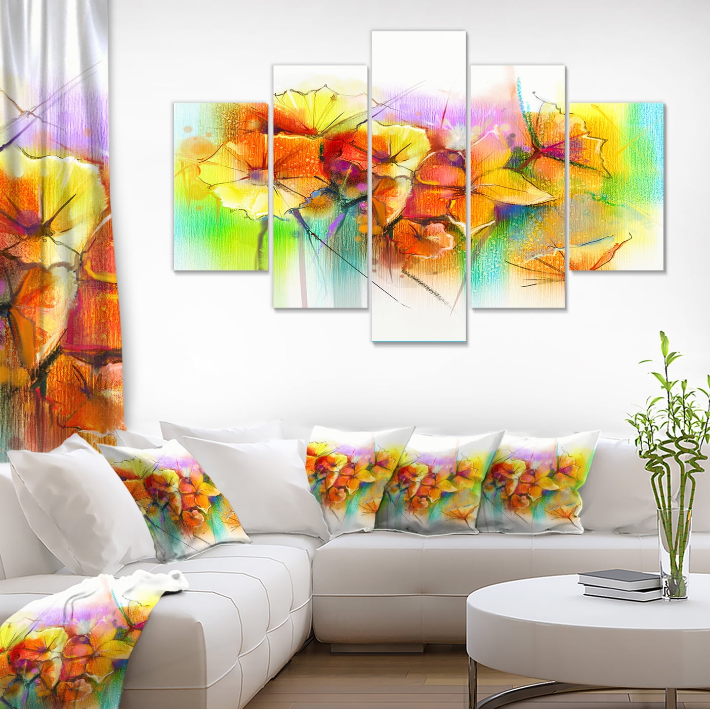 Rainbow rose bright Canvas Wall Art Picture Print