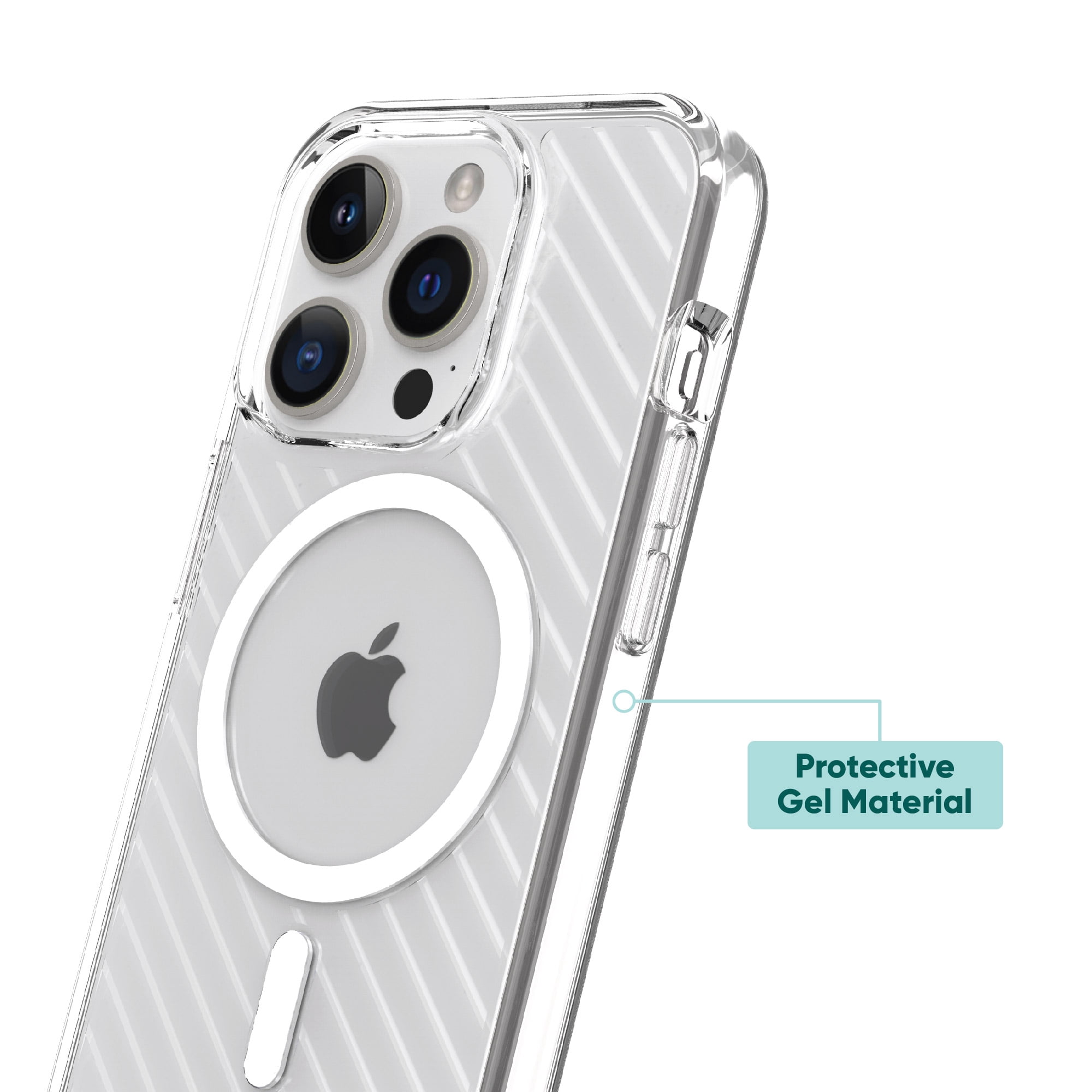 onn. MagSafe Compatible Gel Phone Case for iPhone 15 Pro, Clear