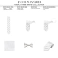 thumbnail image 4 of Jacob Alexander Men's Tonal Stripe Pocket Square Handkerchief - White, 4 of 4