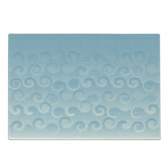 Abstract Cutting Board, Halftones Background with Circles and Little Digital Dots Like Ocean Wave Art, Decorative Tempered Glass Cutting and Serving Board, Small Size, Pale Blue, by Ambesonne