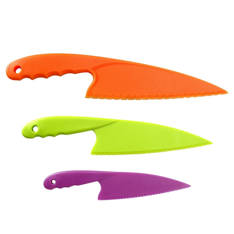 SWIBINJIT Nylon Knife | Plastic Knife Safe for Kids | 2 Piece set 11” and  9” | Nylon Knife Set for Cutting Fruits, Veggies and Bread | kids Nylon