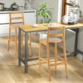 thumbnail image 4 of Costway Set of 2 Solid Rubber Wood Bar Stools 28'' Dining Chairs with Backrests Natural, 4 of 10