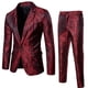 thumbnail image 3 of Traje de hombre con solapa de un botón y cara brillante con estampado oscuro para discoteca de otoño, 3 of 6