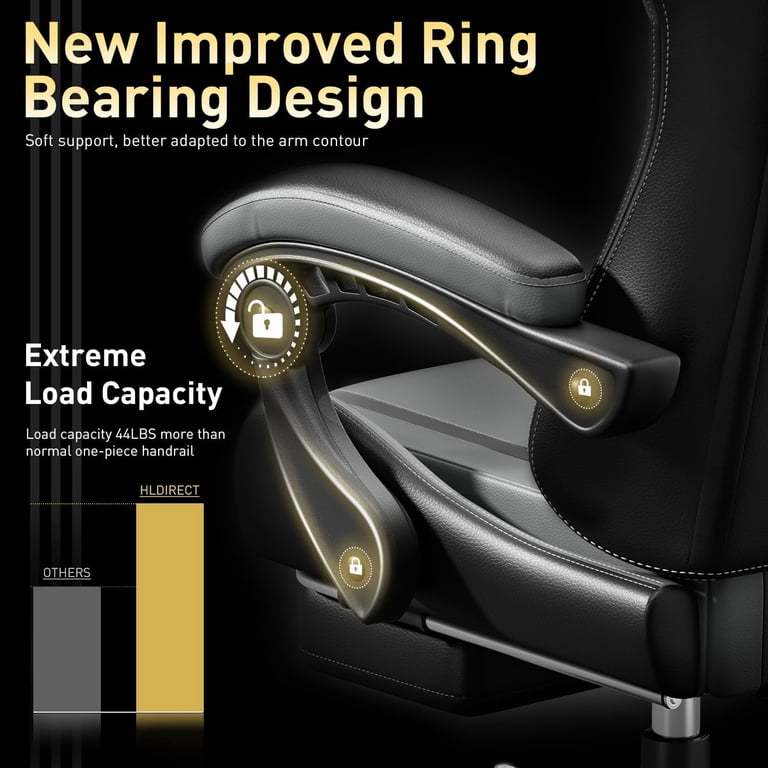 HLDIRECT Ergonomic High Back Gaming Chair With Massage photo 2