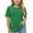 Green2, variant on Lmnyox Girls Cute T Shirts Short Sleeve Pleated Front Plain Tees Tops Crew Neck Basic Casual Summer Shirts