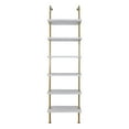 thumbnail image 3 of Nathan James Theo 6-Shelf Tall Bookcase Wall Mount Bookshelf White Wood with Gold Brass Metal Frame White/Gold, 3 of 8