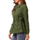 thumbnail image 4 of Chaquetas utilitarias para mujeres INSPIRE CHIC con cintura ajustable, bolsillos con solapa, chaquetas con cremallera y botón en verde oliva 2XL, 4 of 7