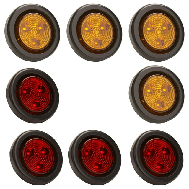 PEAKTOW Feu de Freinage Arrière Submersible Rond à LED 2 Pouces 12V avec Œillets et Bouchon