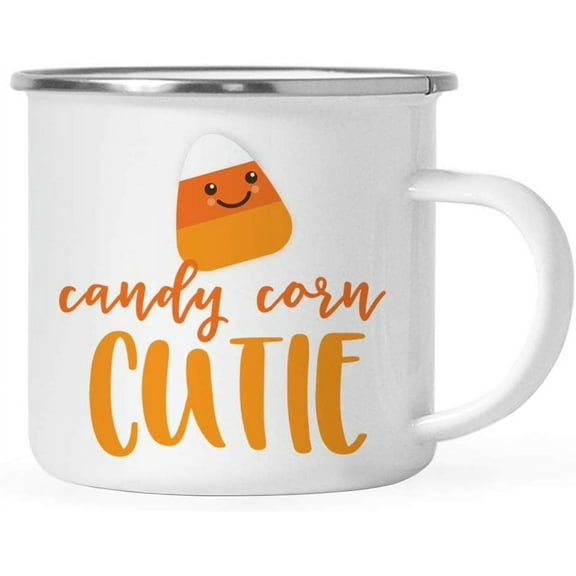 Koyal Wholesale Fall Autumn Season 11oz. Stainless Steel Campfire Coffee Mug Gift, Candy Corn Cutie, 1-Pack