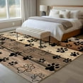 thumbnail image 4 of Brown Beige Area Rugs 8'x10', Washable Small Throw Rugs for Living Room Patio, Rustic Farmhouse Dog Paw Vintage Indoor Outdoor Rug Non-Slip Low Pile Carpet Runner Reversible Floor Mats, 4 of 8