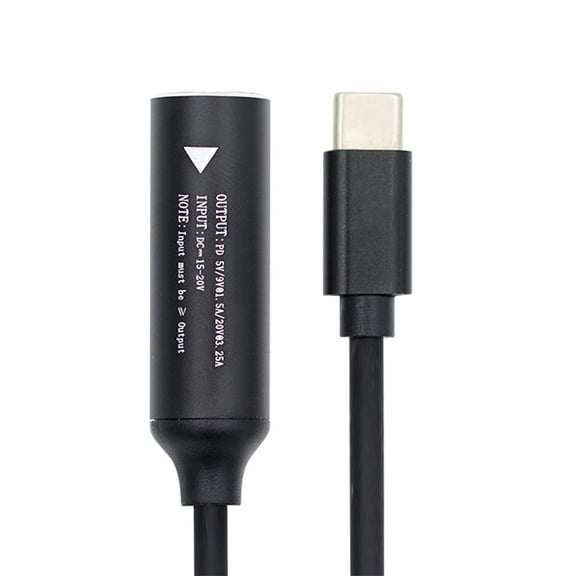 CY DC Jack 2.5x0.7mm Input to USB-C Type-C Power Plug Charge Cable for Laptop Phone PD9V 5V 20V