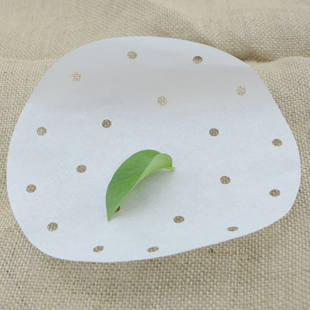 SHUAIGE Air Fryer Pad Paper Baking Paper Steamer Paper 23cm Non-stick Baking Steamer Paper Oil Paper White Round 100 Sheets