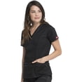 thumbnail image 6 of Dickies Gen Flex Medical Scrubs Top for Women V-Neck 817455, M, Black, 6 of 8