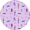 thumbnail image 1 of Ahgly Company Machine Washable Indoor Round Transitional Heliotrope Purple Area Rugs, 8' Round, 1 of 7