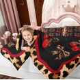 thumbnail image 5 of Manfei Fashion Ribbon Cherry Bedding Comforter Set for Women Girls, Cheetah Leopard Print Bowknot Twin Comforter Sets, Black Reversible, 2-Piece, 5 of 9