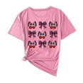 thumbnail image 1 of Camisas de Manga Corta para las Mujeres Moda Casual Impresión Cuello Redondo Suéter Tee Blusas, 1 of 6
