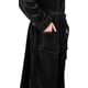 thumbnail image 4 of Bata de felpa con capucha NY Threads, talla pequeña/mediana, negra, 4 of 6