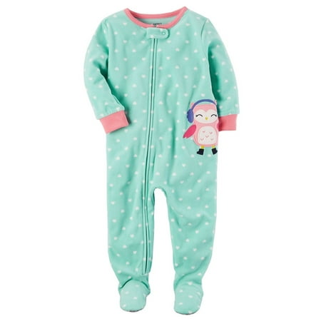 

Carter s Baby Girls 1 Piece Owl Fleece Pajamas 24 Months