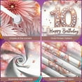 thumbnail image 4 of Studded 10th Birthday Banner Pink Sparkling Happy Birthday Display Golden Border Ribbon Accent Decor Backdrop for 10th Birthday Party Girls' Birthday Celebration Indoor Party Decoration, 4 of 9