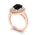 thumbnail image 2 of Halo Engagement Ring for Women - 2.48ct Natural Onyx in 14K Rose Gold Promise Ring, 2 of 6