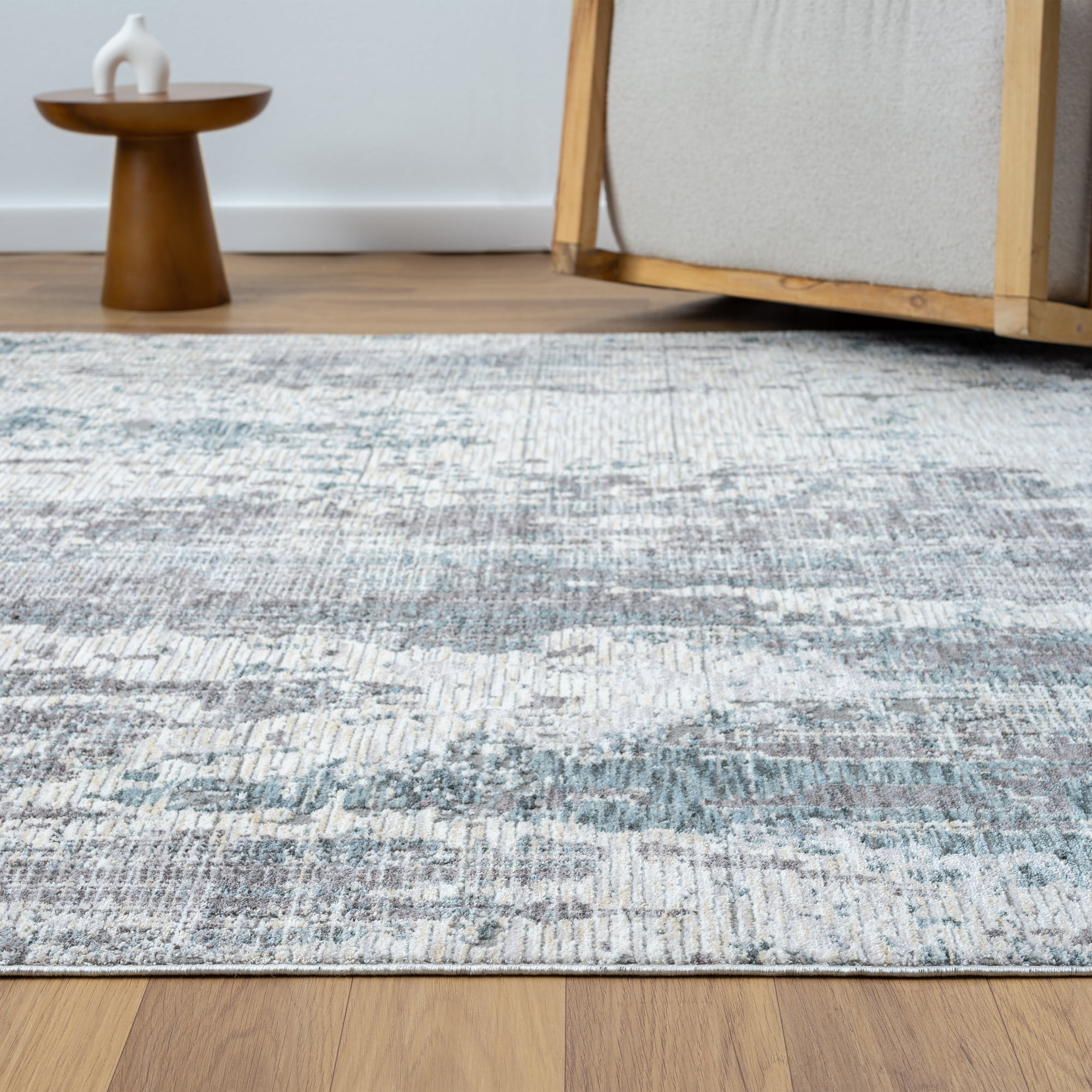 LR Home Alison Ray Abstract Indoor Polyester Area Rug, Gray/Blue, 2' x 3'
