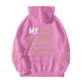 thumbnail image 6 of Bibifish Womens Drawstring Hoodies With Letter Print Angel Wing Sleeve Hoodies With Pocket Oversized Fit Casual Memorial Daily Wear Hoodies, 6 of 6
