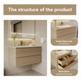 thumbnail image 5 of 36" Width Wall-Mount Bathroom Vanity – Modern Floating Vanity with Soft-Close Drawers, Laminate Doors, Plywood Construction, Cosmo Sand, 5 of 6