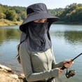 thumbnail image 5 of Full Coverage Sun Hat for Women Men, Wide Brim Outdoor Fishing Hat with Neck Flap & Face Cover, Breathable Lightweight Bucket Hat for Hiking Gardening Cycling Travel, 5 of 7