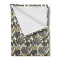 thumbnail image 2 of Monstera Leaf Soft Flannel Fleece Blanket, Botanical Aloha Pattern with Modern Design on Geometric Pattern, Cozy Plush for Indoor and Outdoor Use, 70" x 90", Charcoal Grey and Khaki, by Ambesonne, 2 of 5