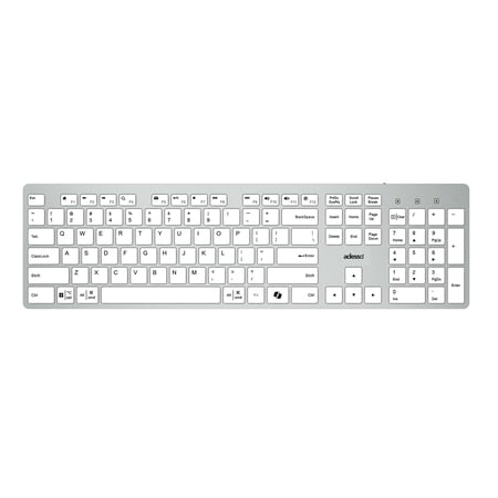 Adesso EasyTouch 730 - USB C Multi-OS Scissor Switch Keyboard with Copilot AI Hotkey, Type C Keyboard with Hub, Built-in USB-A/C Ports and 3.5mm Aux - Quiet, Slim Design AKB-730UW