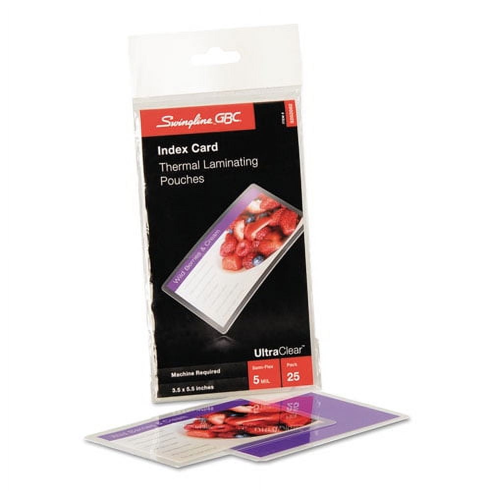 Ultraclear Thermal Laminating Pouches, 5 Mil, 5.5" X 3.5", Gloss Clear, 25/pack | Bundle of 5 Packs